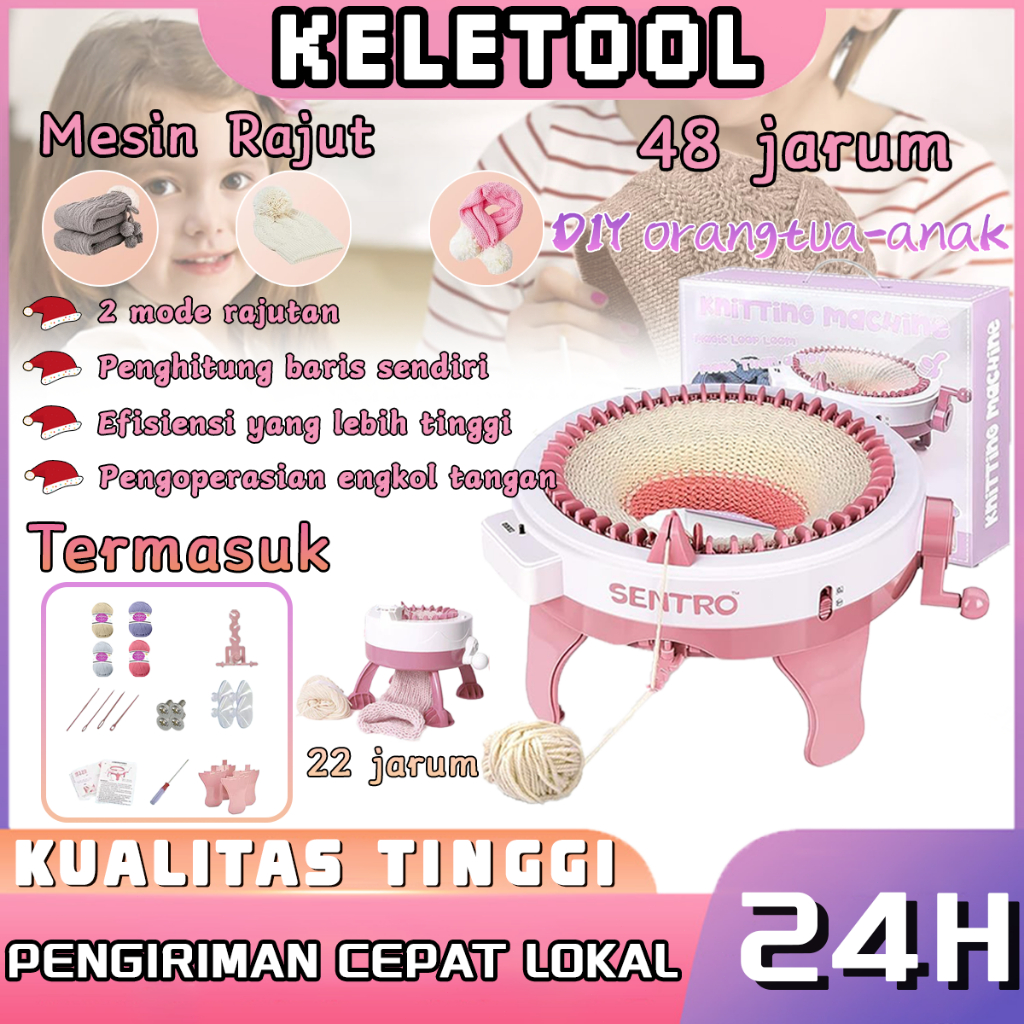 Jual Alat Merajut Rajut Otomatis 22/48 pin Knitting machine sentro ...