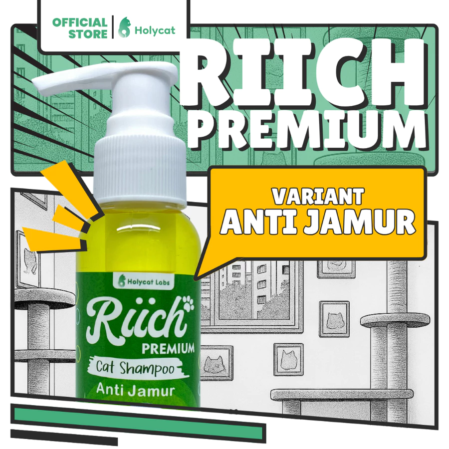 Holycatlabs Riich Shampo Kucing Anti Jamur isi 100ml