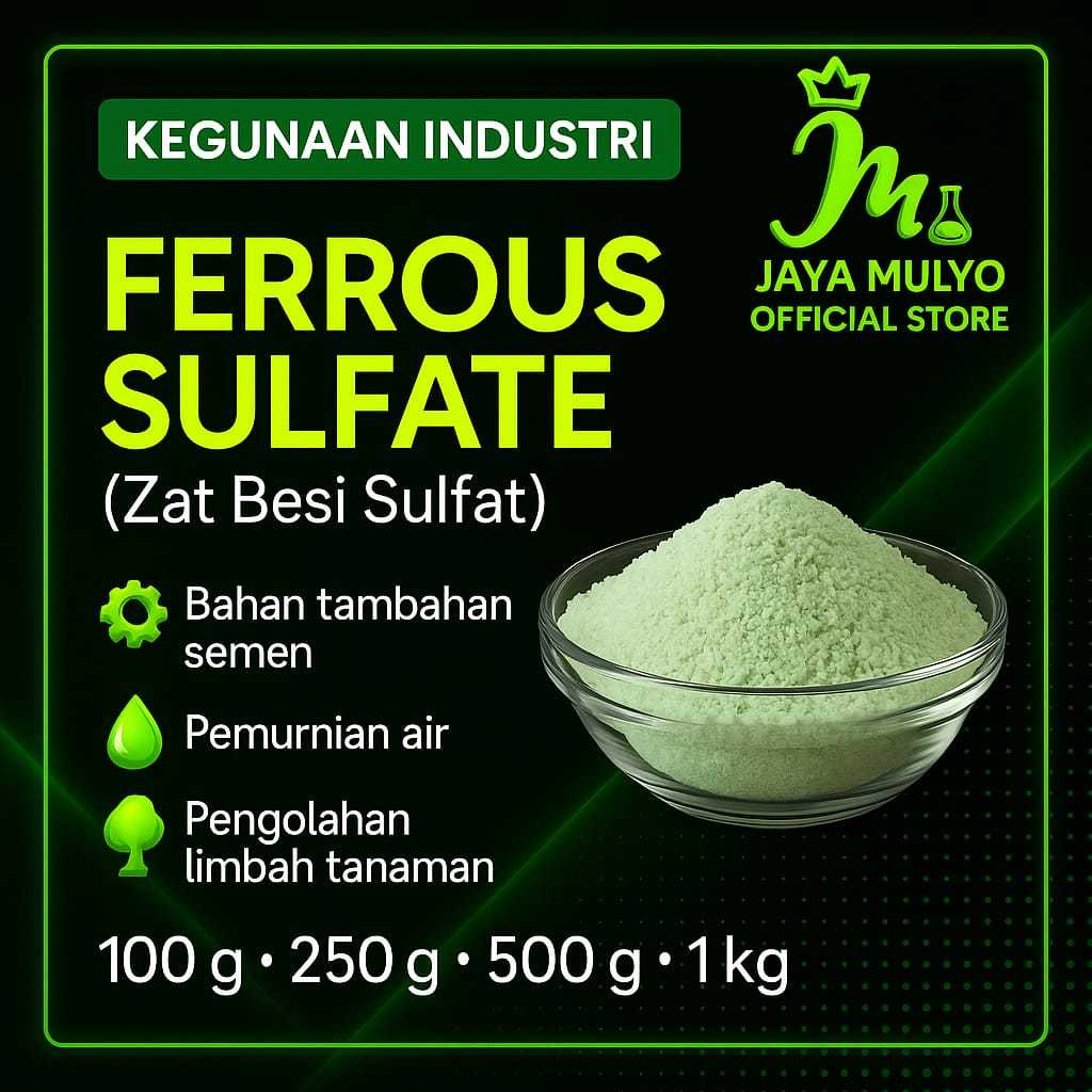 Jual Ferrous Sulfate Heptahydrate 100 gr / Ferrosulfate / FeSO4•7H2O ...
