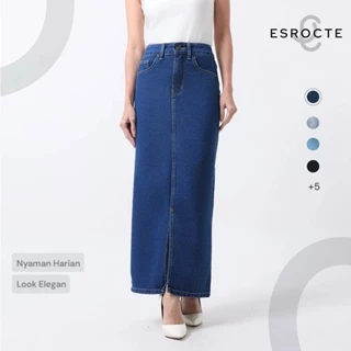 ESROCTE Rok Skirt Mid Waist Panjang Jeans Wanita P65 - 26-38 001