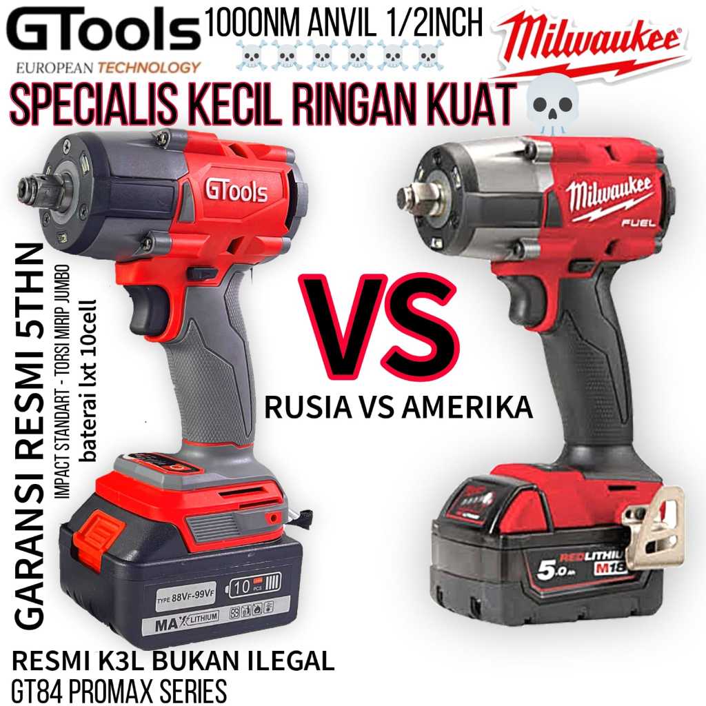 Jual Gtools Eropa GT84PROMAX Impact Wrench Bor Pembuka Baut Standar ...