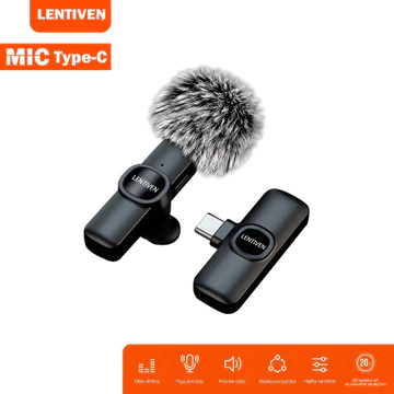 LUXIAN LENTIVEN Wireless Microphone Mic Wireless Clip On Microphone Mikrofon Lavalier HP Plug
