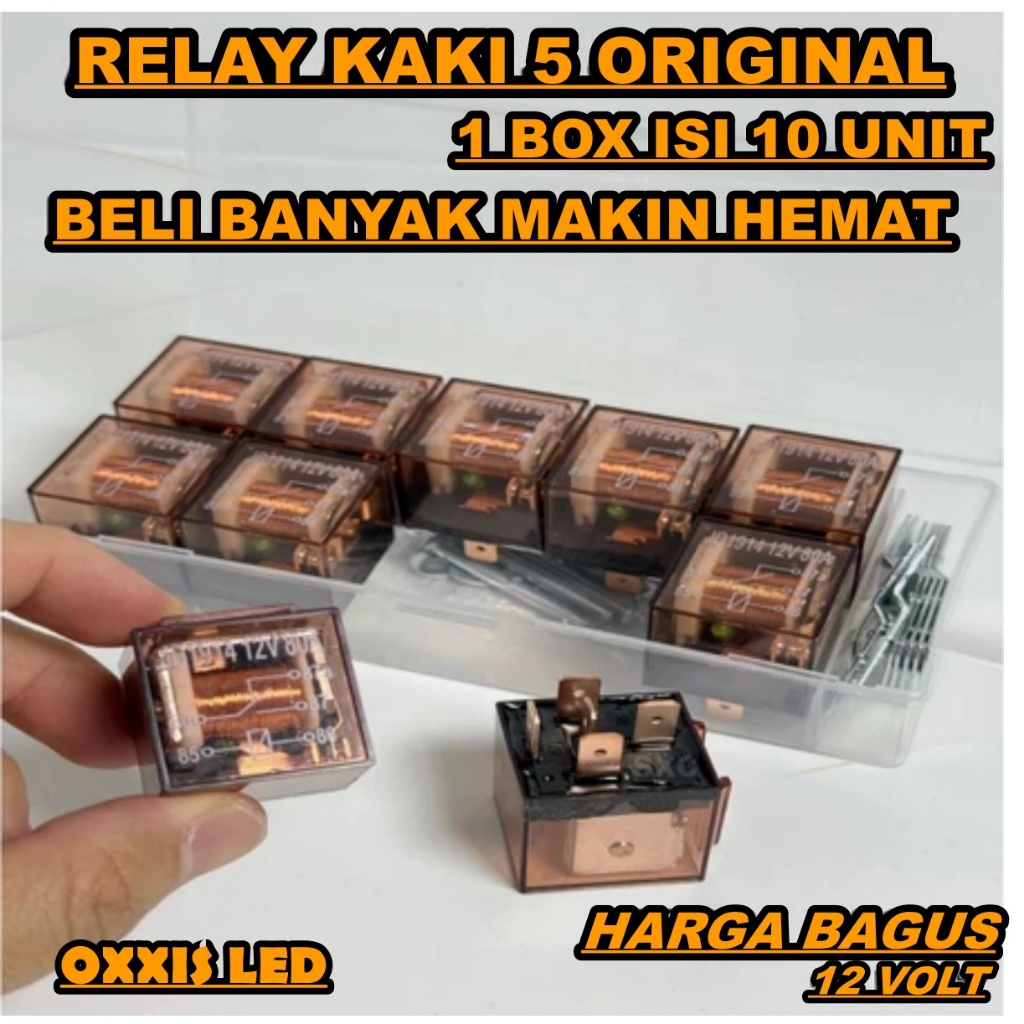 Jual PAKET ISI 10 PCS | RELAY KAKI 4 TRANSPARANT 12 V 80 AMPERE PREMIUM ...