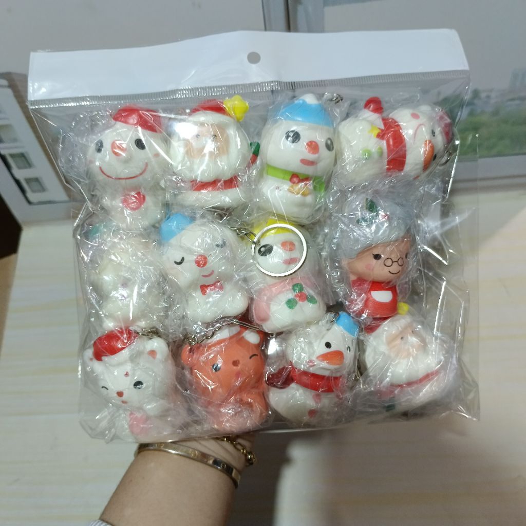 Jual Grosirr Gantungan Kunci Squisy Model Natal New Isi 12pcs Shopee 