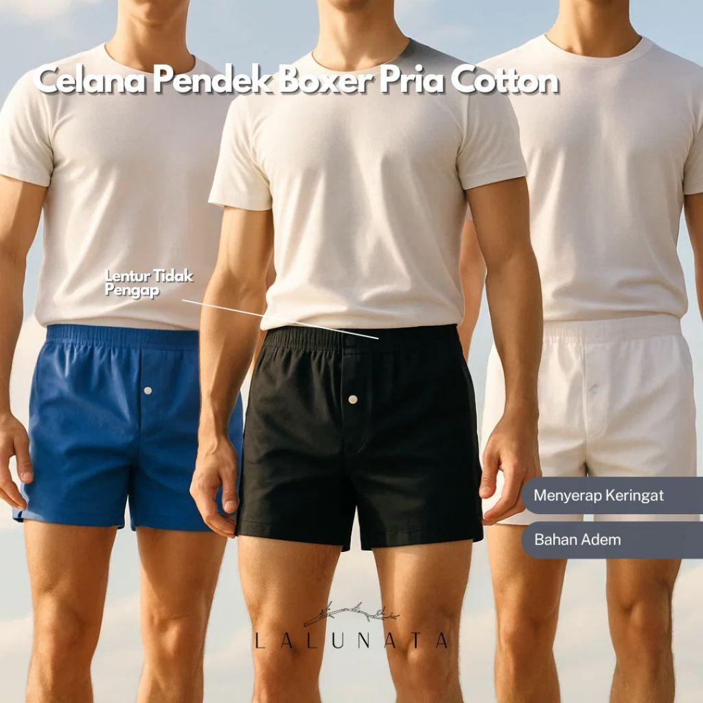 Jual Lalunata - Celana Dalam Boxer Katun Rayon Pria Wanita Model ...