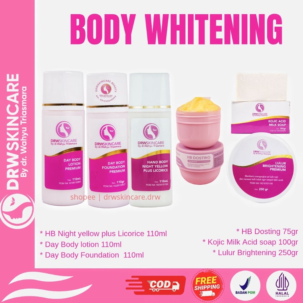 Jual DRW SKINCARE HANDBODY DOSTING DAY & NIGHT LOTION BODY WHITENING ...
