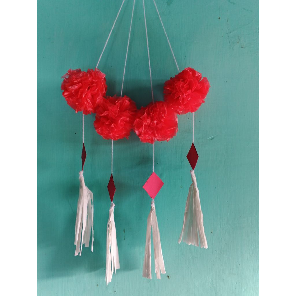 Jual Hiasan Agustusan merah putih dari plastik kresek | Shopee Indonesia