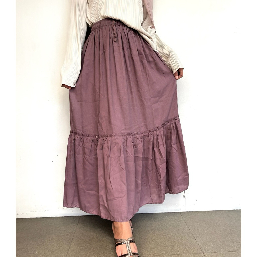 Jual Skirt Wanita Rok Rayon Premium Tali serut | Shopee Indonesia