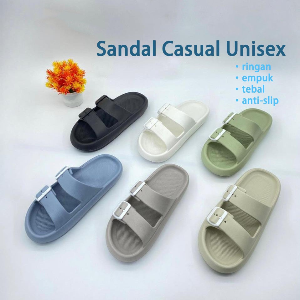 Jual Sandal EVA Casual Premium Unisex Indoor Outdoor Simple Polos Anti ...