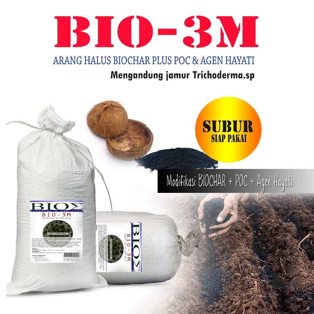 Jual BIO-3M Biochar plus POC Trichoderma siap pakai campuran media ...
