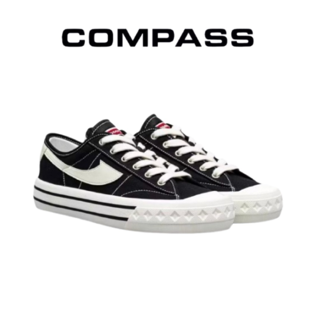 Jual Sepatu Compass Retrograde Low Black White / Cream / White Blue ...
