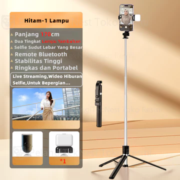 【Ready 】170cm 4in1 Tongsis Tripod Handphone Bluetooth Dengan Lampu LED Multifungsi Holder HP
