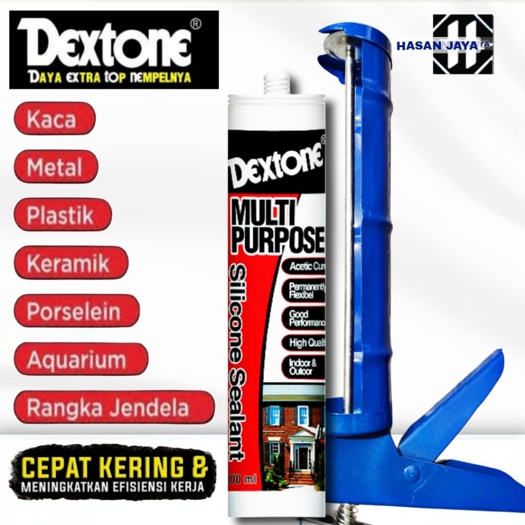 Jual Lem DEXTONE 300ML Silicone Silikon Sealant Silen + Tembakan Stang ...
