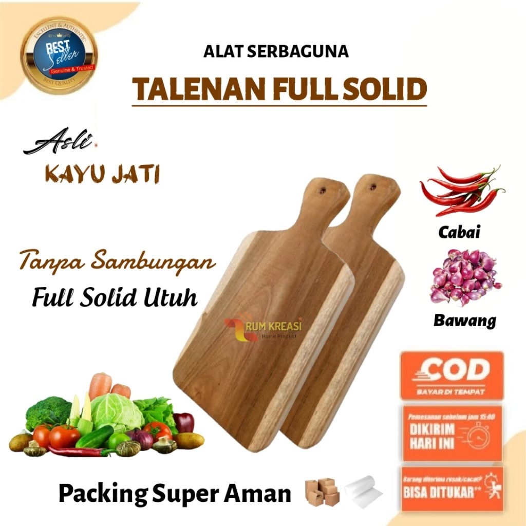 Jual Talenan Kayu Jati Asli Aesthetic Anti Jamur Serving Board Besar ...