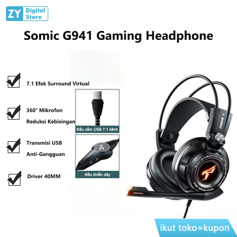 Jual Somic G941 Headphone Gaming Tingkat Turnamen Wired Esports ...