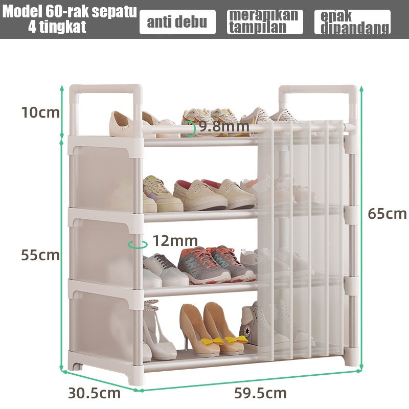 Jual Rak Sepatu 4 sampai 7 Susun shoe Rack Portable Muat 20 atau lebih ...