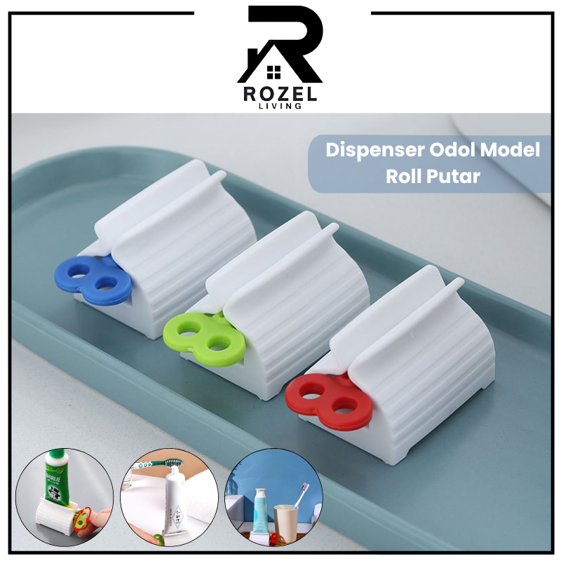 Jual ROZEL Dispenser Odol Model Roll Putar / Alat Penjepit Penggulung ...
