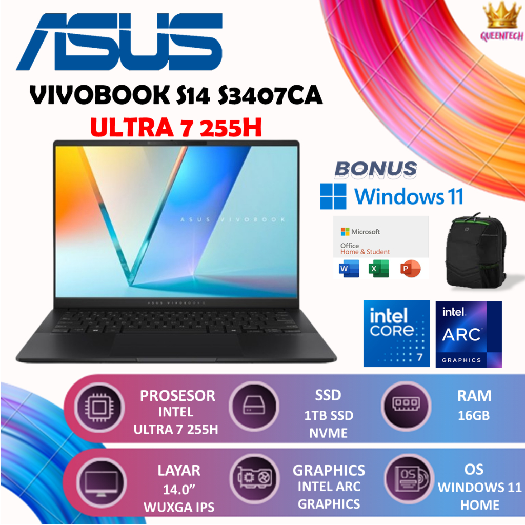 Jual ASUS Vivobook S14 S3407CA Intel Core Ultra 7 255H 16GB 1TB 14 ...
