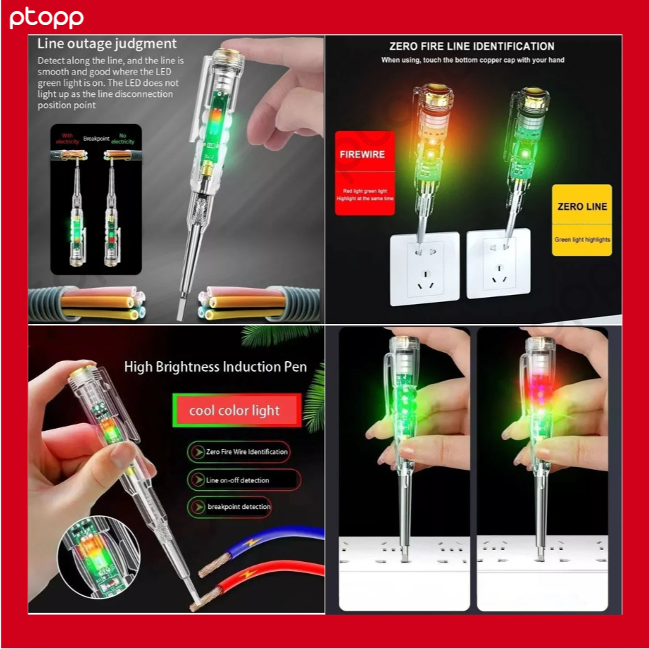 Jual Obeng Tespen Minus Test Listrik Tes pen Lampu LED Merah Hijau ...
