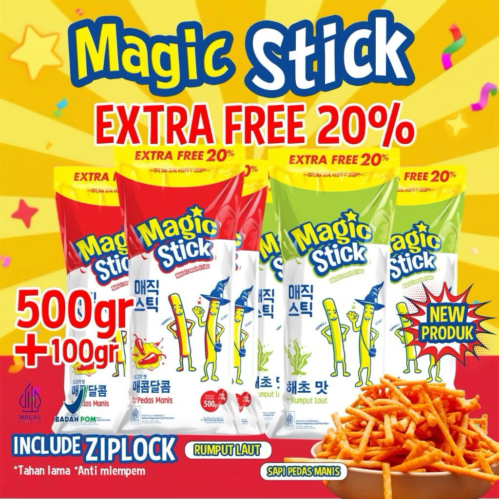 Jual [COD] Magic Stick Total 600g rasa sapi pedas manis dan rumput laut ...