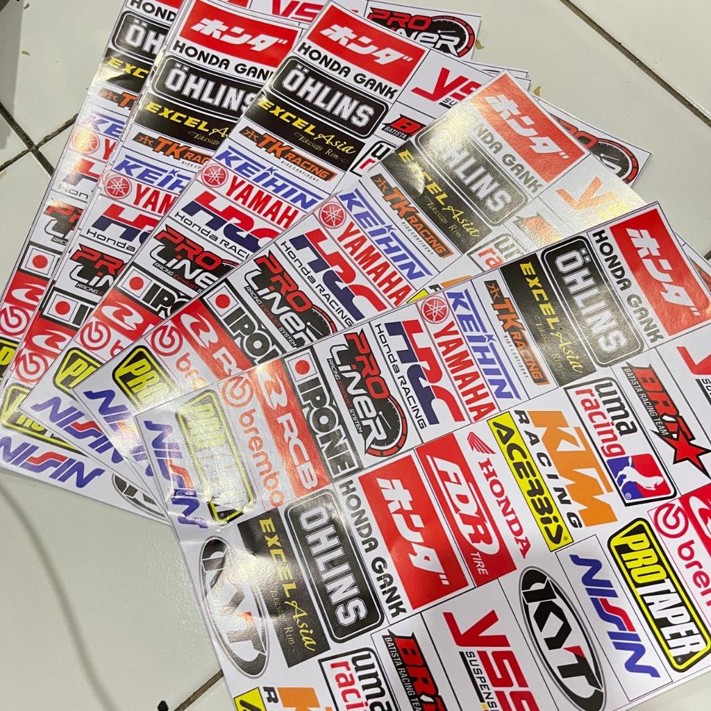 Jual STIKER RACING PAKET MURAH ISI 36 PCS STIKER MOTOR BRAND RACING CAR ...