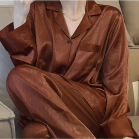 Sleepwear Wanita Piyama Satin Premium Lengan Panjang Pakaian Rumah Korea Style Kualitas Tinggi