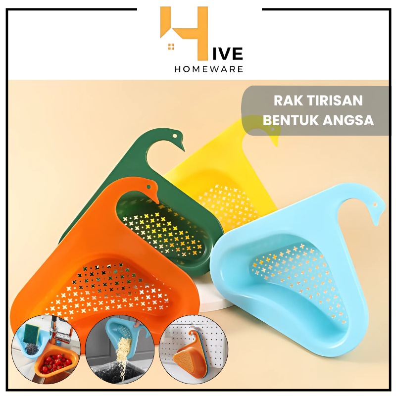 Jual HIVE Rak Tirisan Sudut Wastafel Segitiga Bentuk Angsa / Wadah ...