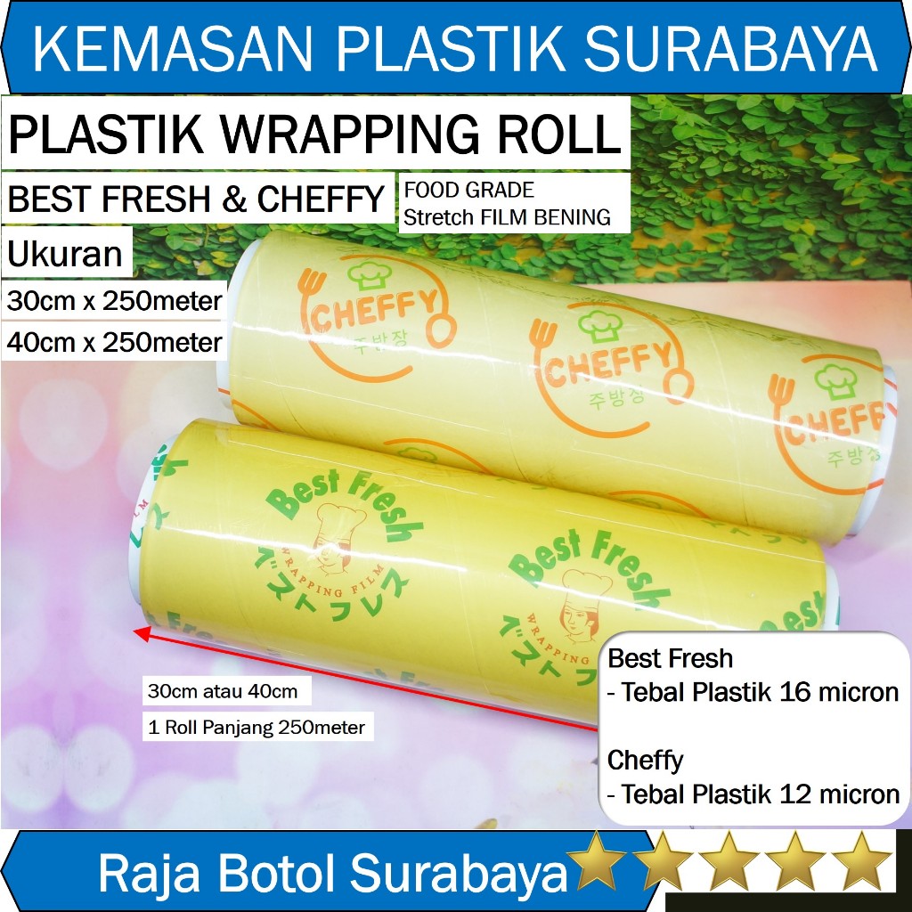 Jual Cheffy Best Fresh Plastik Wrapping Roll Lebar 30cm 40cm panjang ...