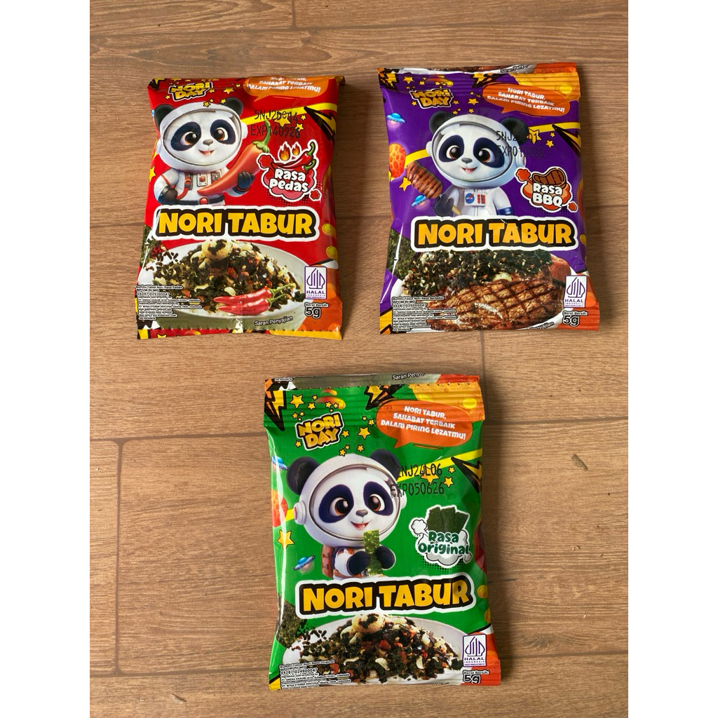 Jual Promo Nori Tabur Nobur berat 5gr halal rasa bbq pedas dan original ...