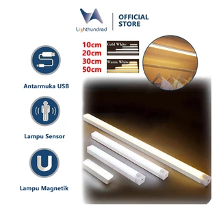 Lighthundred 10/20/30/50CM Lampu Sensor Gerak Magnetic Motion Sensor Lampu Stick Panjang LED