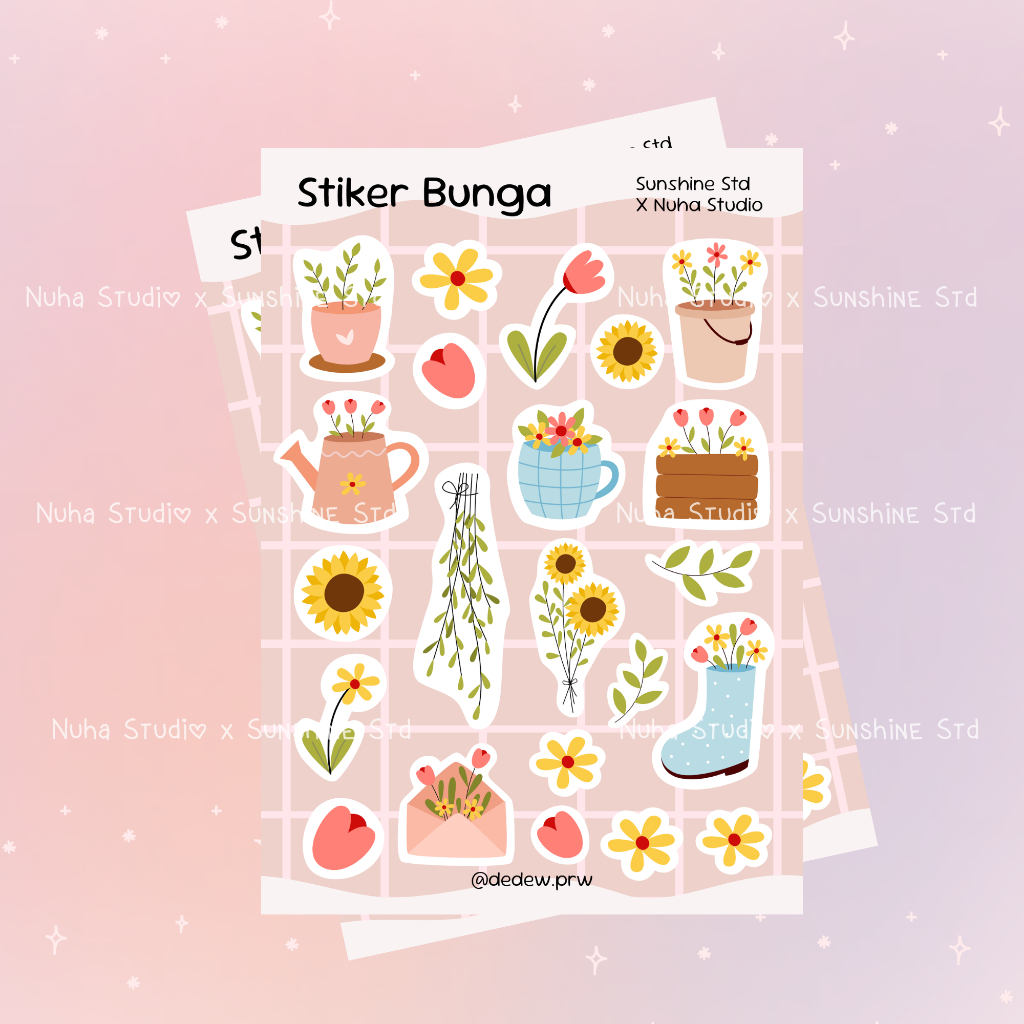 Jual Sticker Bunga Aesthetic Estetik Stiker HP Laptop Botol Cute ...
