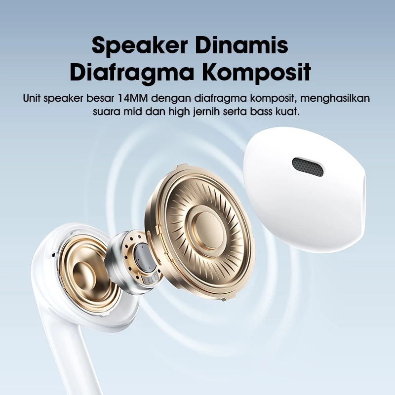 ACOME Wired Earphone Headset Stereo 3D Bass Jack 3.5mm Semi In-Ear AW10 White - Garansi Resmi 12 Bulan