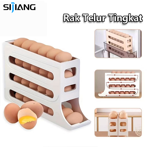 Jual SIJIANG Rak Telur Tingkat 4, Egg organizer, Tempat Penyimpanan ...