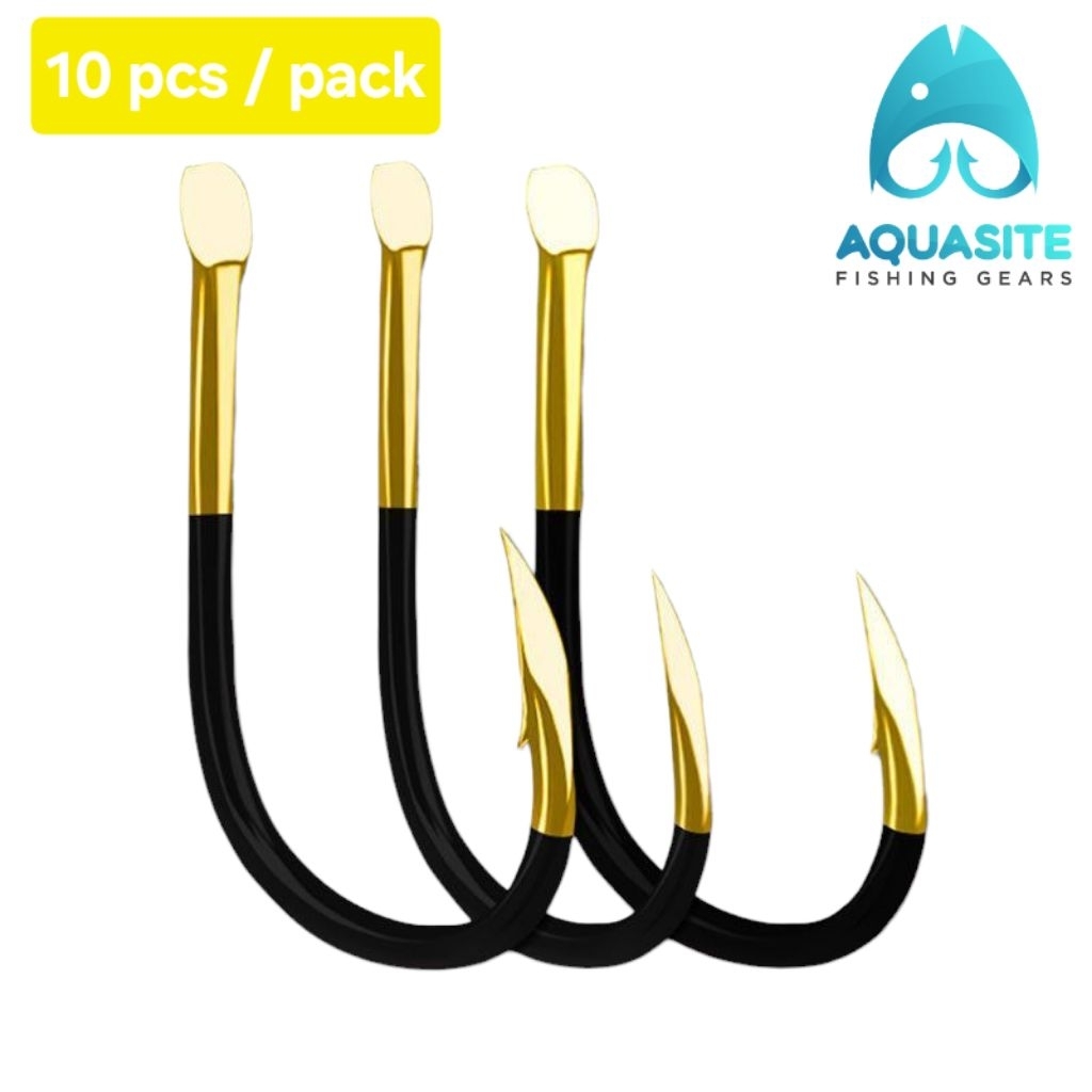 aquasite kail pancing black gold isi 10 fishing hook super tajam kuat ukuran kecil