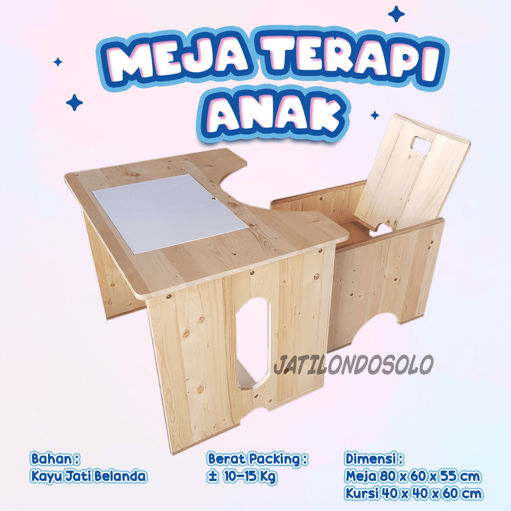 Jual Meja Terapi Belajar Anak / Meja ABK / Meja Terapi Wicara Kayu Jati ...