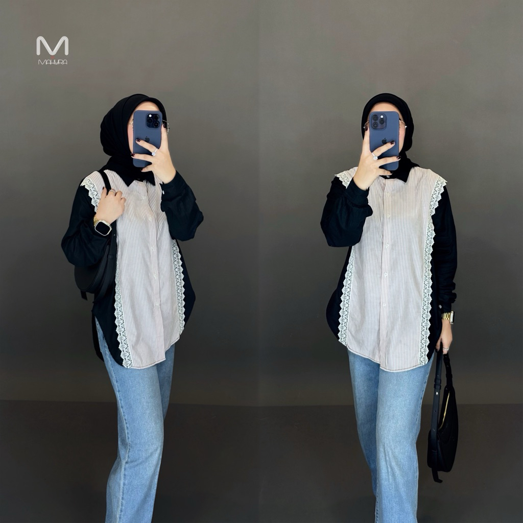 Jual Mahyra Kemeja Felita Series | Kemeja Wanita | Shopee Indonesia