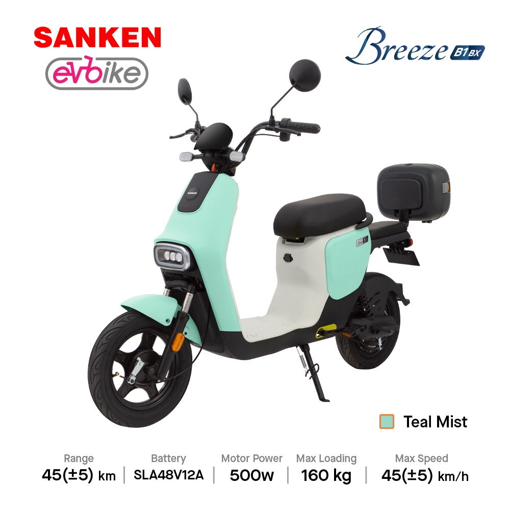 Sanken Sepeda Listrik Ev Bike Breeze-B1 Electric E Bike 500 Watt Teal Mist