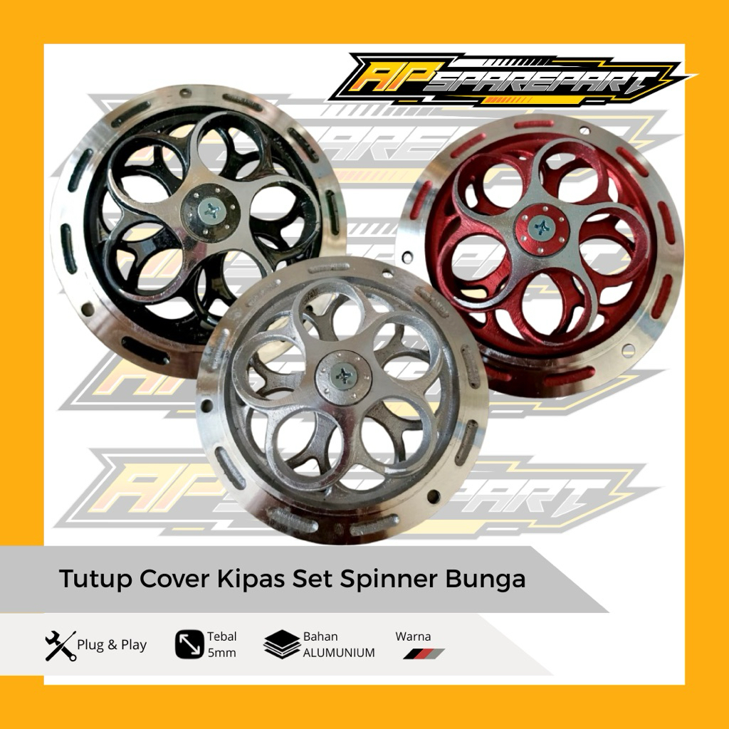 Jual Tutup Cover Kipas Set Spinner Model Bunga+Baut Universal Semua ...