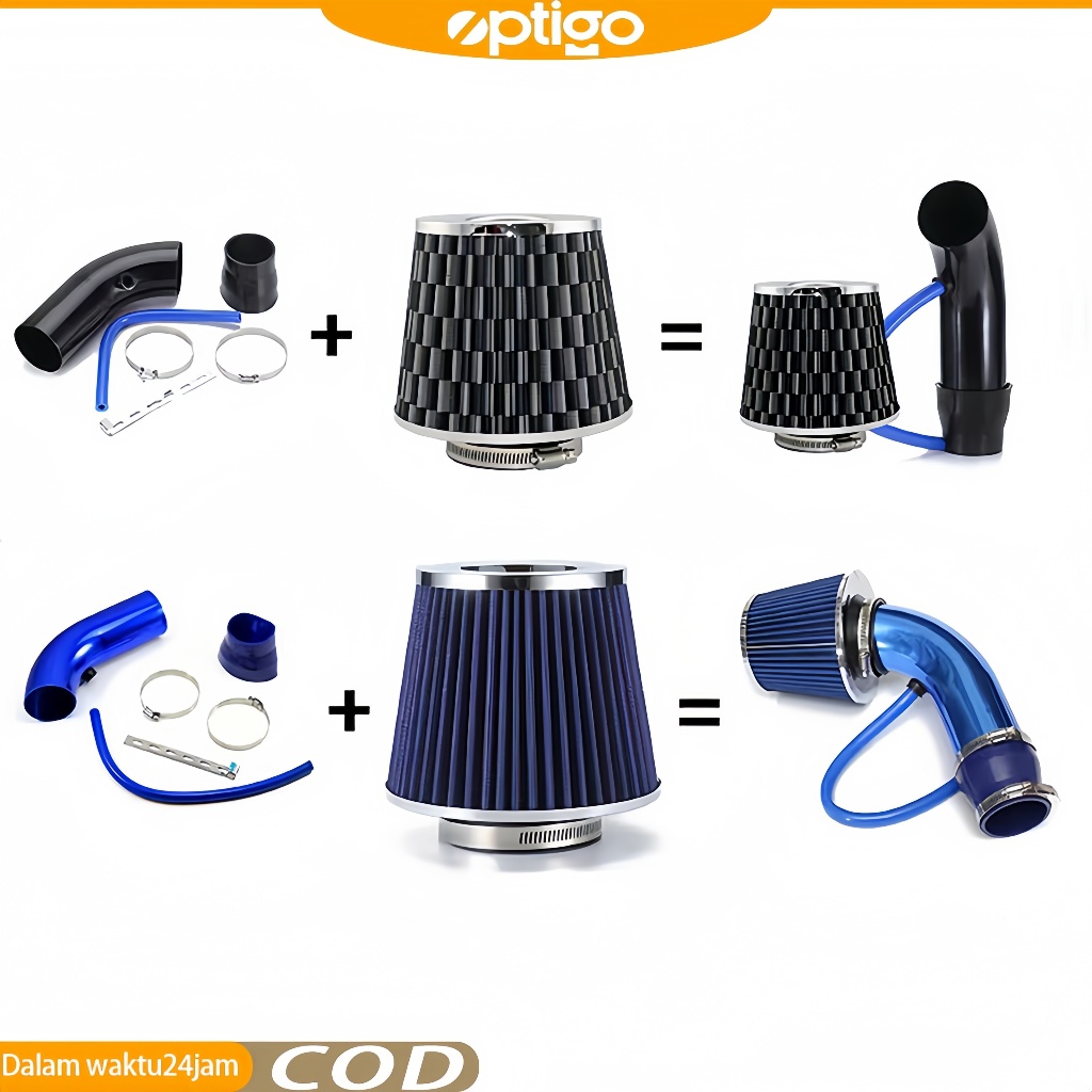 Jual PAKET： Filter 76mm/3inch Modifikasi Mobil+Filter Udara Intake Pipe ...