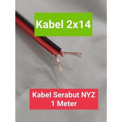 Kabel isi 2x14, Kabel Strip Kabel Led Kabel Serabut kabel NYZ 2x14 2x18 ELECTRON Kabel Murah Meter 1 Merah Hitam Putih