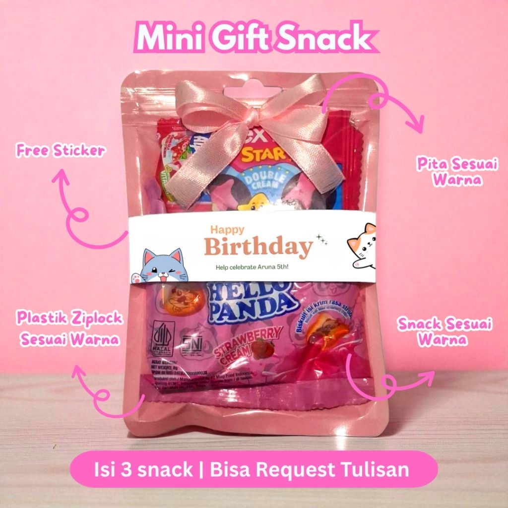Jual Mini Gift Snack Tema Pink/ Mini Hampers / Mini Gift Ulang Tahun ...
