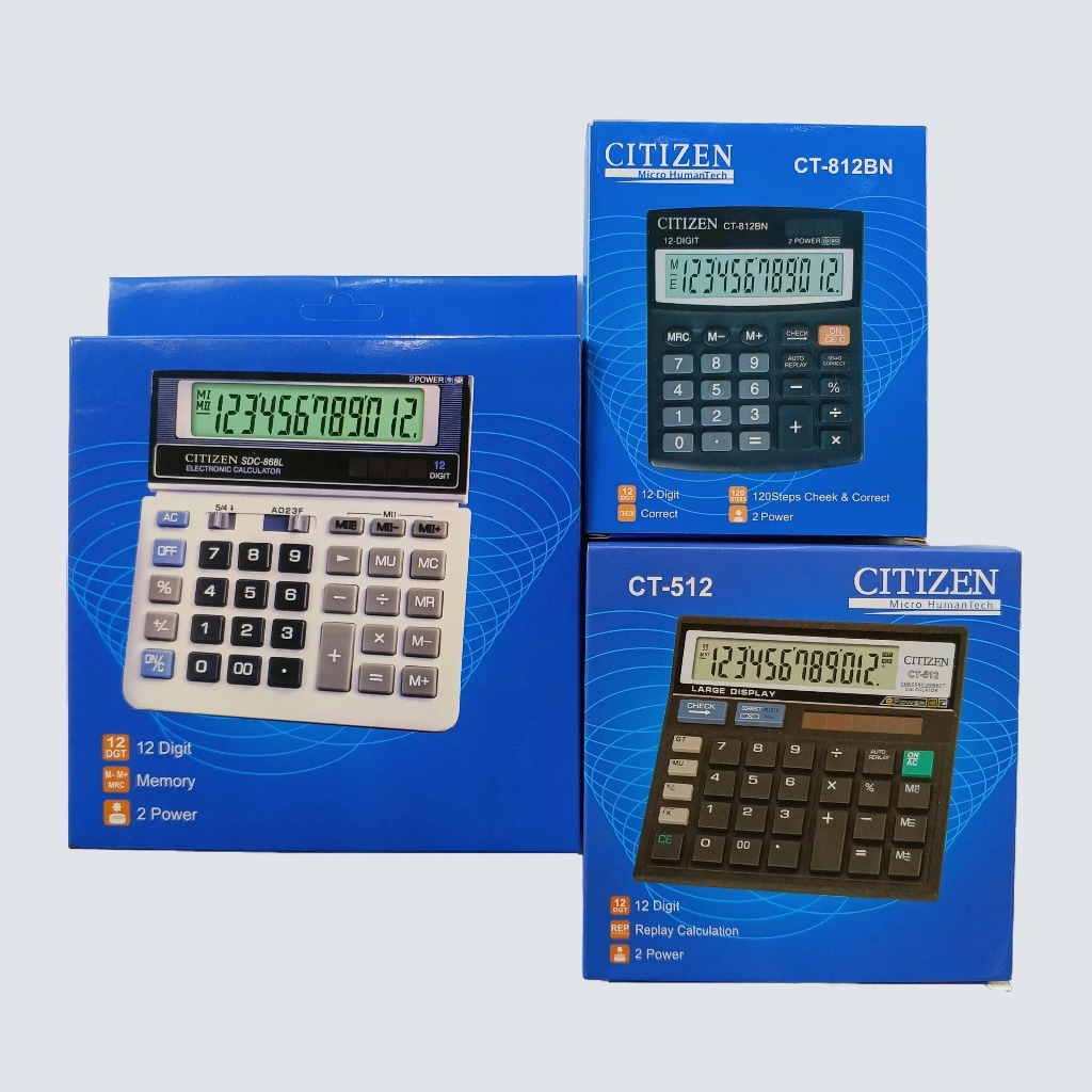 Jual Kalkulator CITIZEN 12 Digit SDC-868L CT-512 CT-812BN | CITIZEN ...
