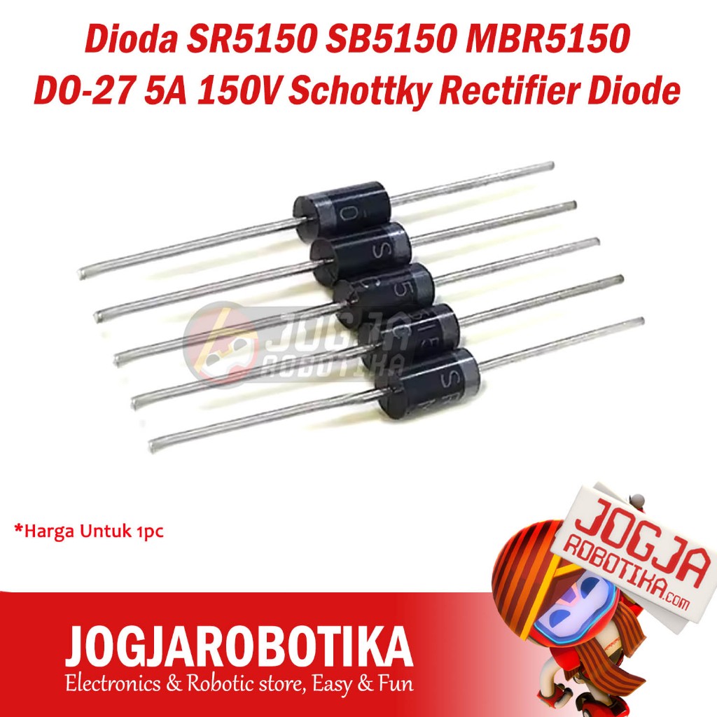Jual Dioda SR5150 SB5150 MBR5150 DO-27 5A 150V Schottky Rectifier Diode ...
