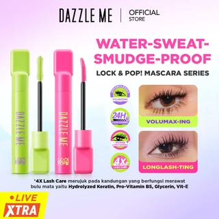 [NEW LAUNCH] DAZZLE ME Lock & Pop! Duo Mascara Series VoluMAX-ing and LongLASH-ting Mascara Smudgeproof Transferproof Waterproof Maskara Longlasting Tahan Lama 24 Jam Hasil Akhir Lentik