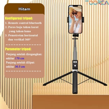 TOOREA 170CM A12 Selfie Stick Tripod Tongsis Dengan Monopod Dengan Wireless Remote Control