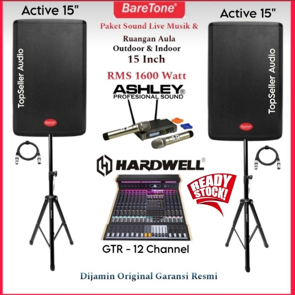 Jual Paket Sound System Speaker Aktif 15 Inch 800 Watt BareTone MAX15H ...