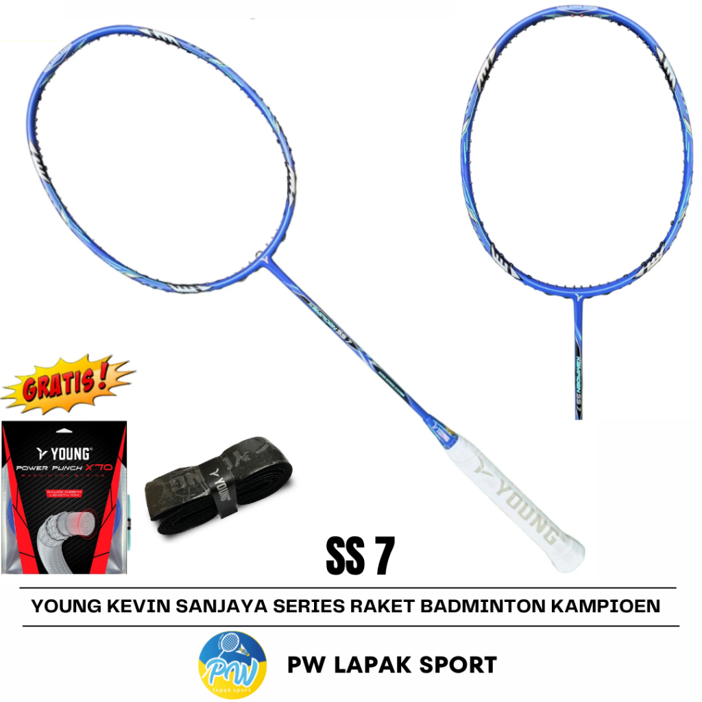 Jual Young Kevin Sanjaya Series Raket Badminton Kampioen SS 7 Biru ...