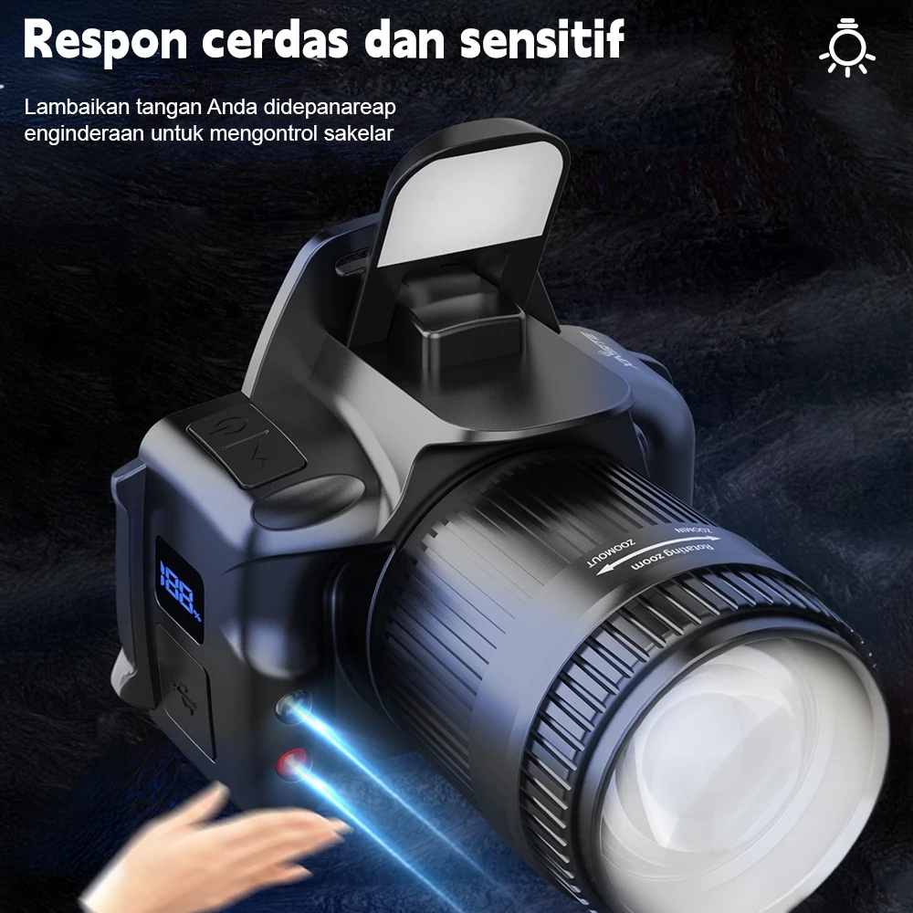 Jual Senter Kepala / Lampu Senter Kepala/Baterai 5000mAh 80w Senter ...