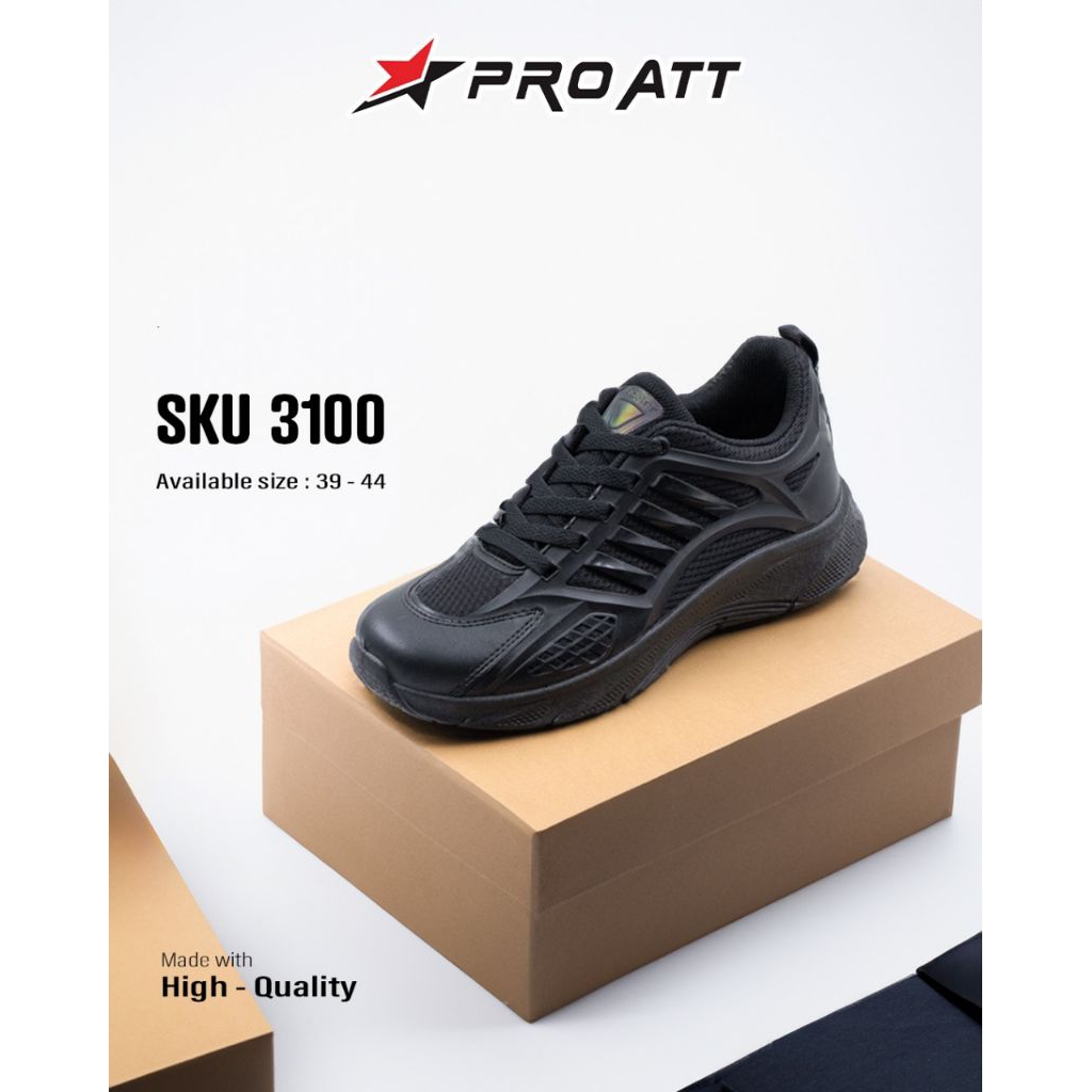 Jual PRO ATT Sepatu Sekolah Hitam Pria Dewasa & Remaja SKU 3100 Size 39 ...