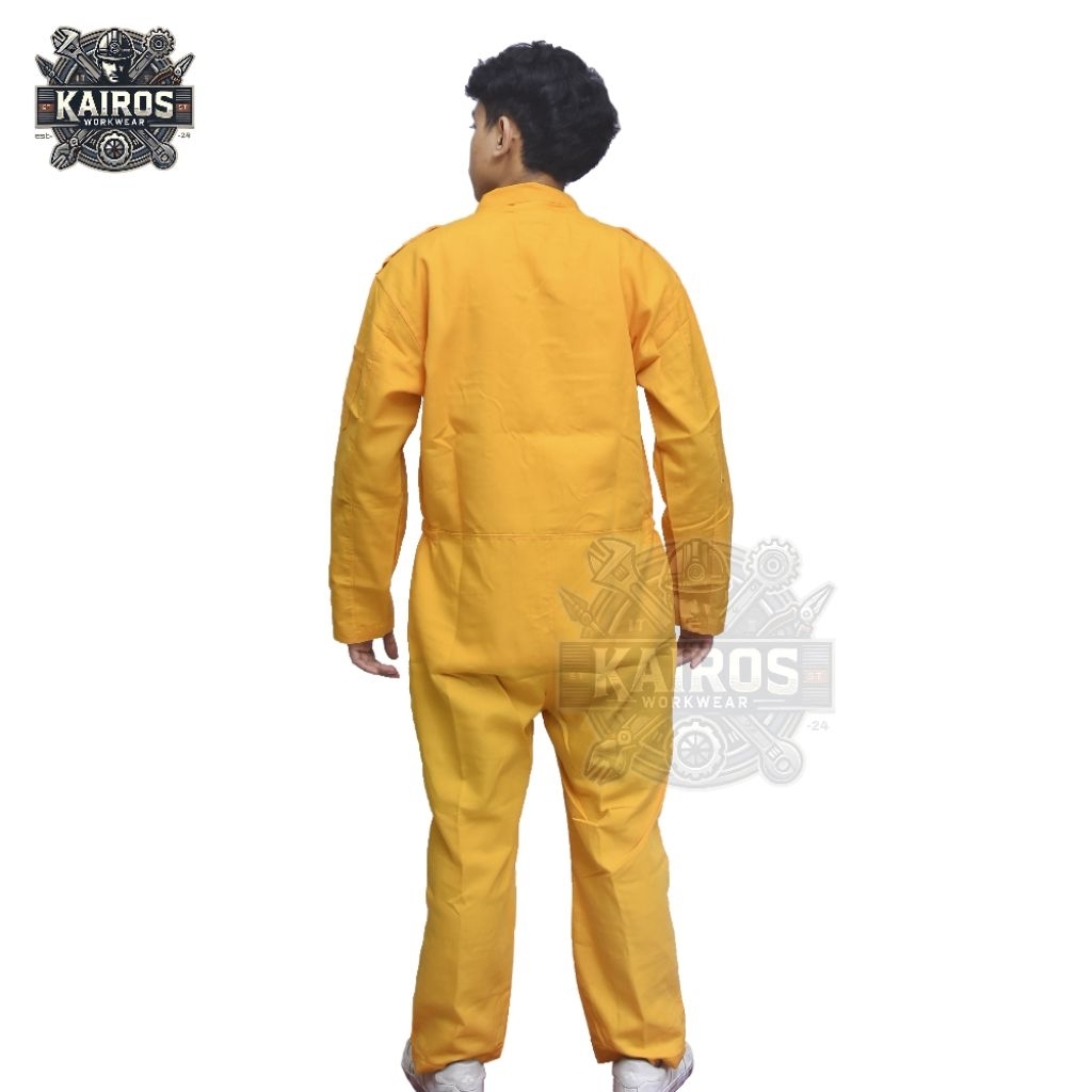 Jual WEARPACK MONTIR POLOS LENGAN PANJANG COVERALL KATELPAK KUNING ...